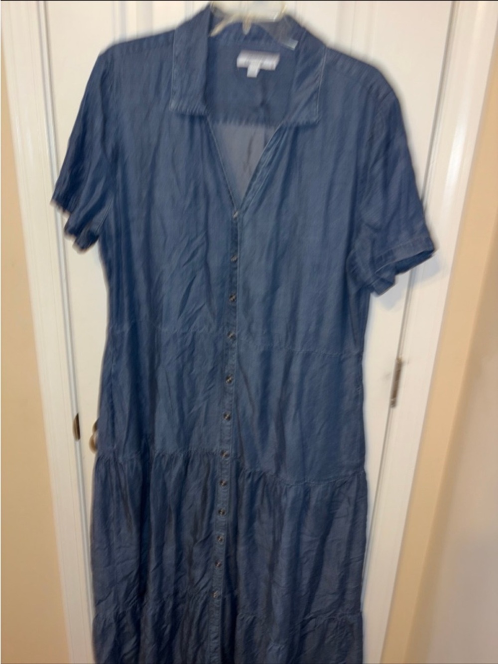 Chico's Indigo Button-Front Maxi Dress